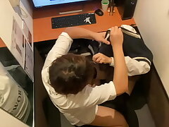 Amateur Japanese Couple Moans Silently at Internet Cafe